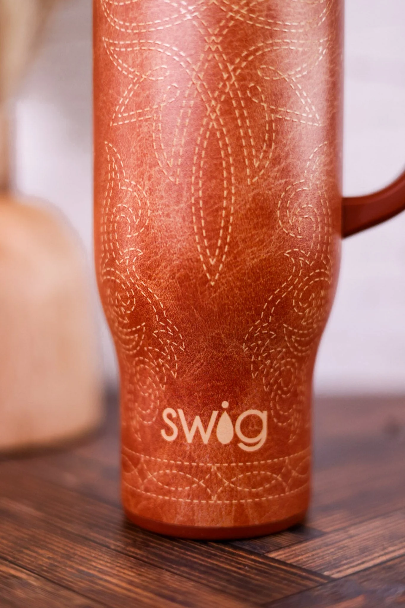 Saddle Stitch Cognac 30oz Mega Mug - Image 5