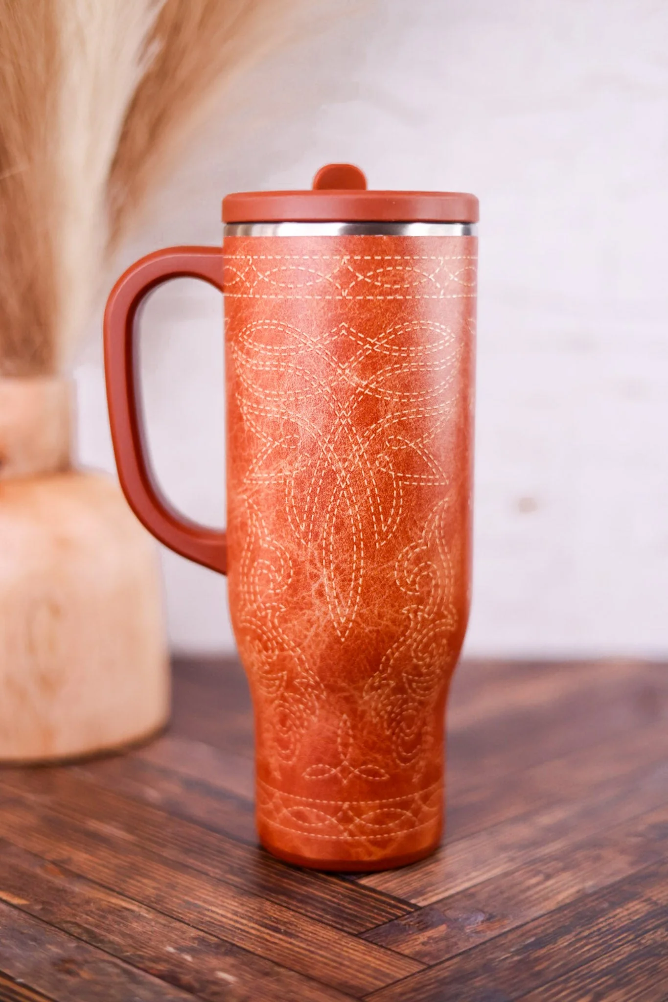 Saddle Stitch Cognac 30oz Mega Mug - Image 7