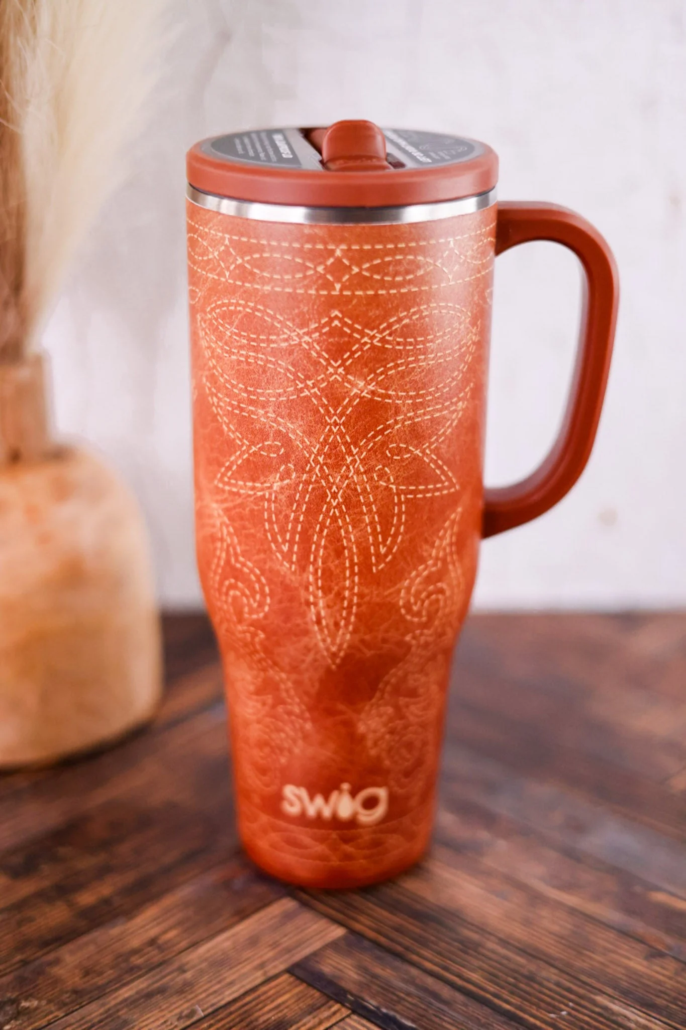 Saddle Stitch Cognac 40oz Mega Mug - Image 3