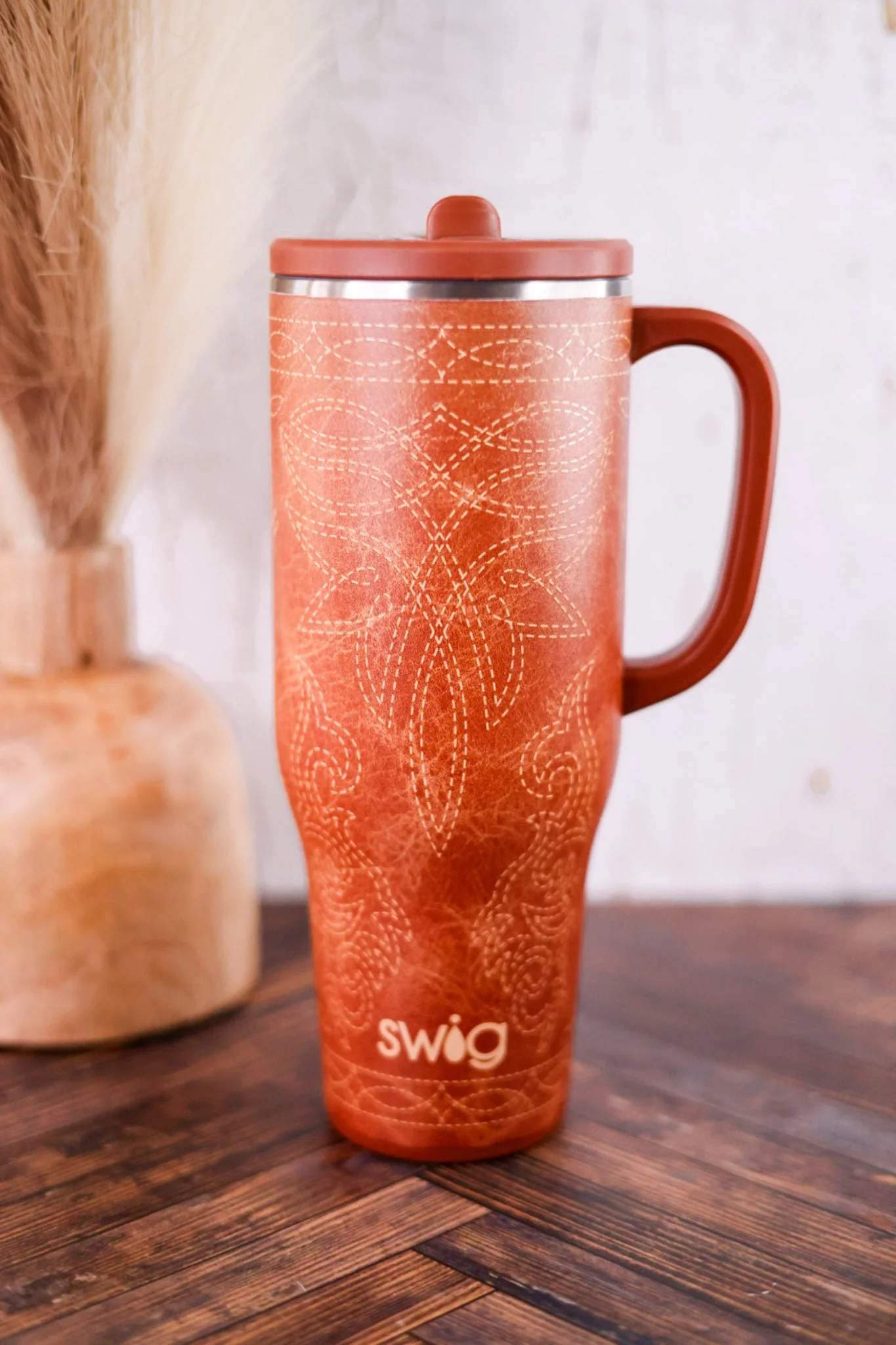 Saddle Stitch Cognac 40oz Mega Mug - Image 4