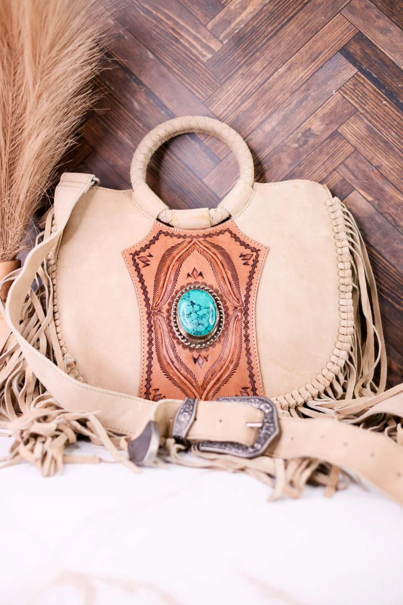 Sedona Tassel Bag In Suede Leather - Image 8