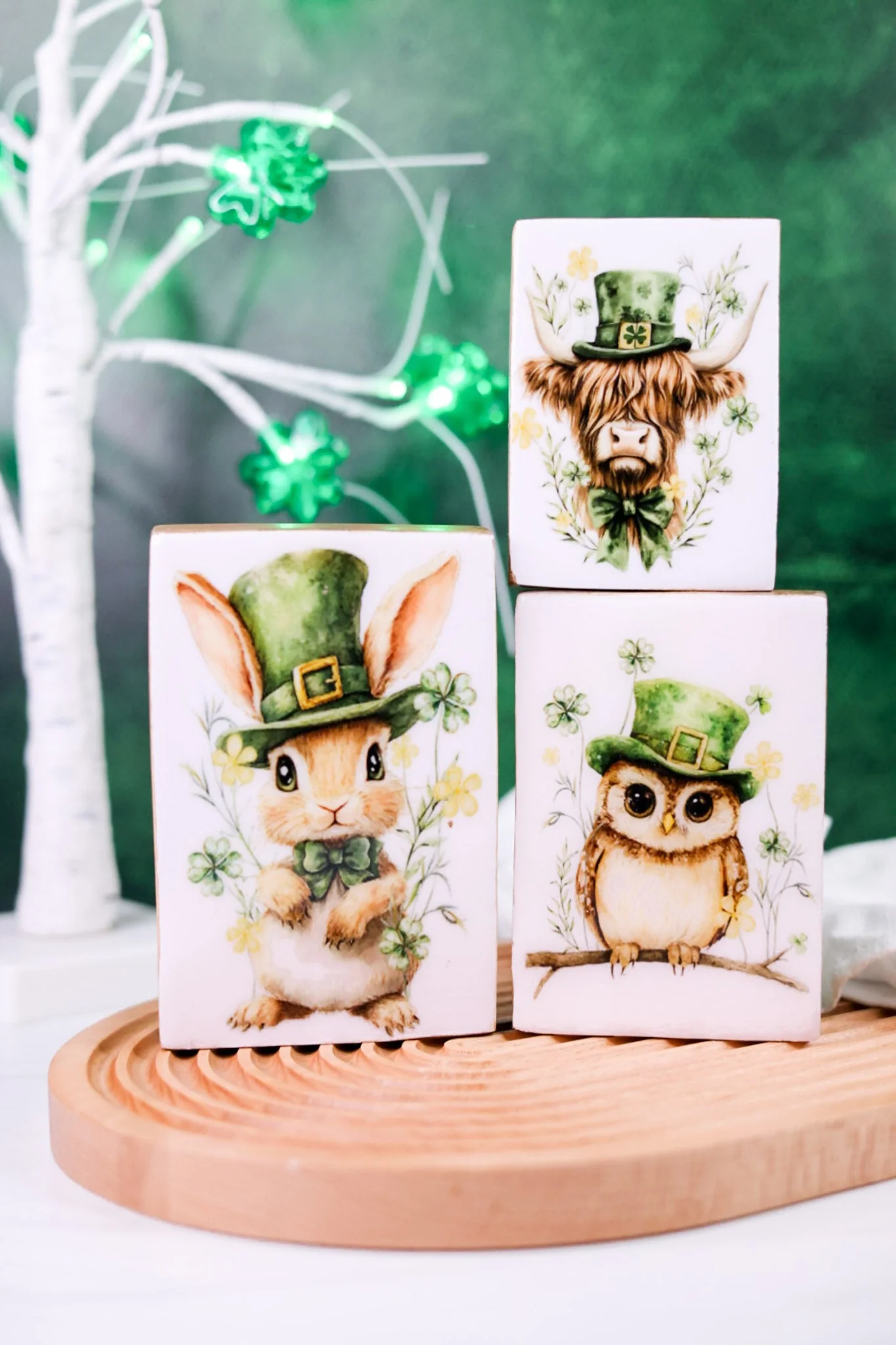 St. Patrick's Day Animals Decorative Wooden Blocks (3 Styles) FINAL SALE - Image 5