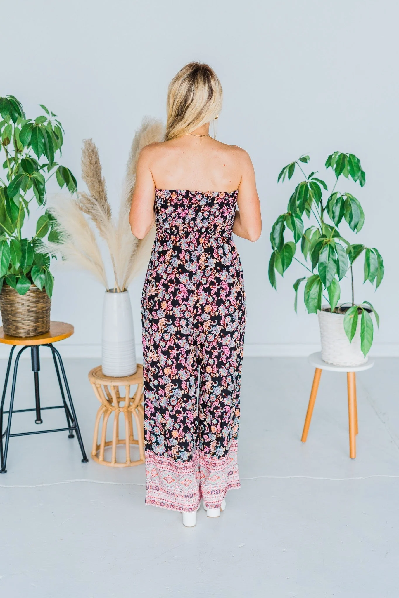 Strapless Floral Print Jumpsuit FINAL SALE - Image 10