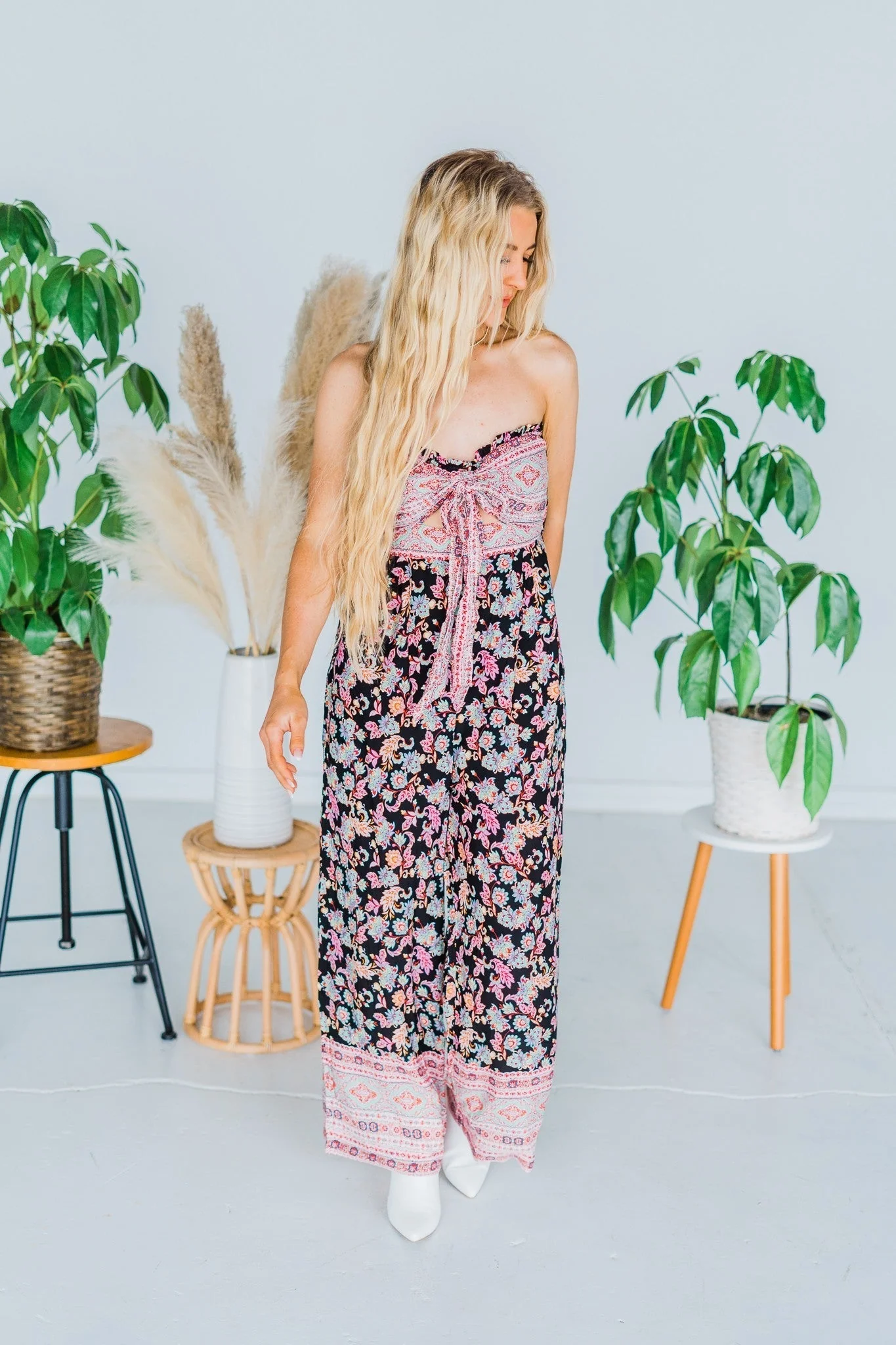 Strapless Floral Print Jumpsuit FINAL SALE - Image 8