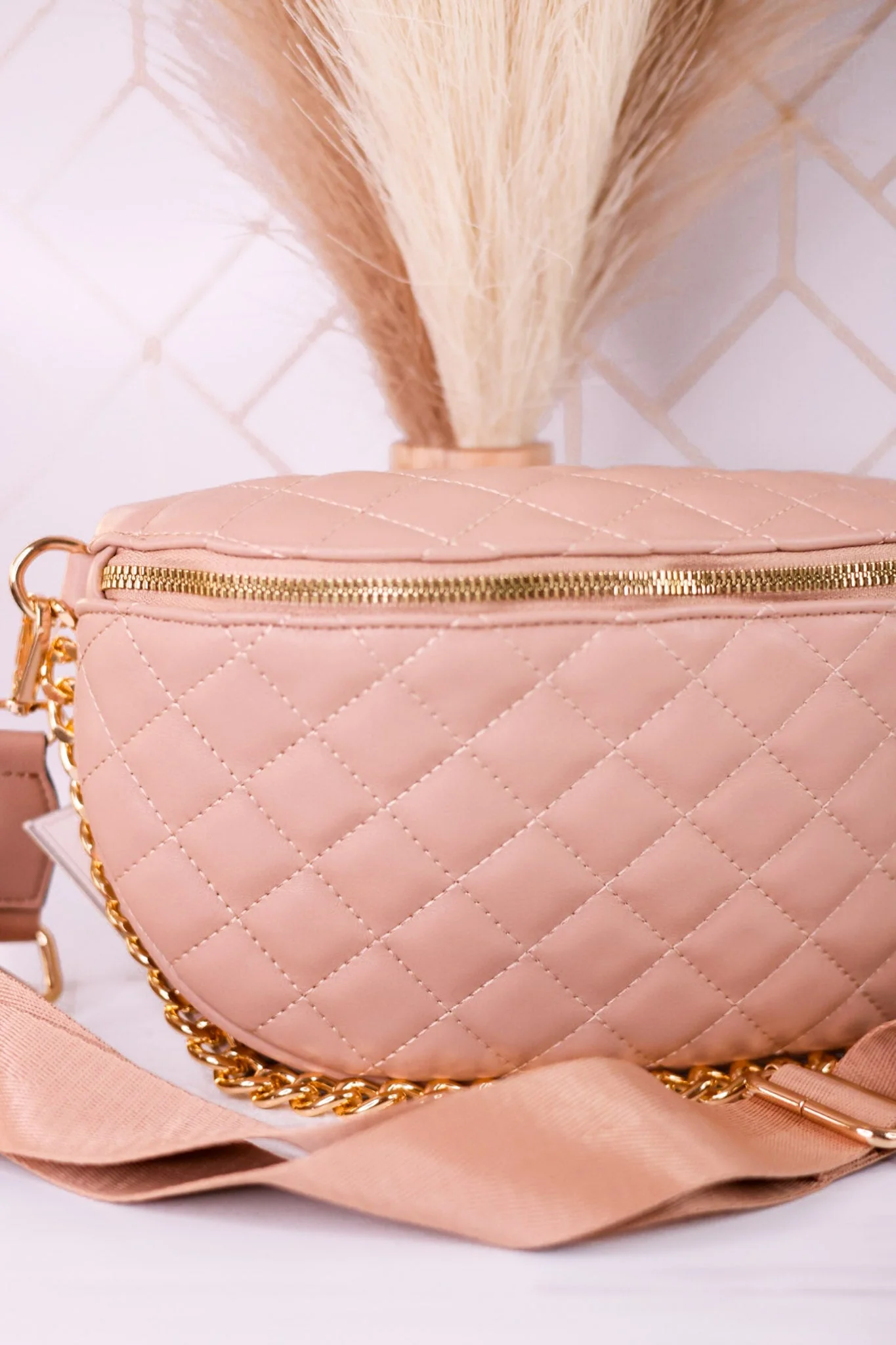 Tan Sylvie Quilted Belt Bag FINAL SALE - Image 3