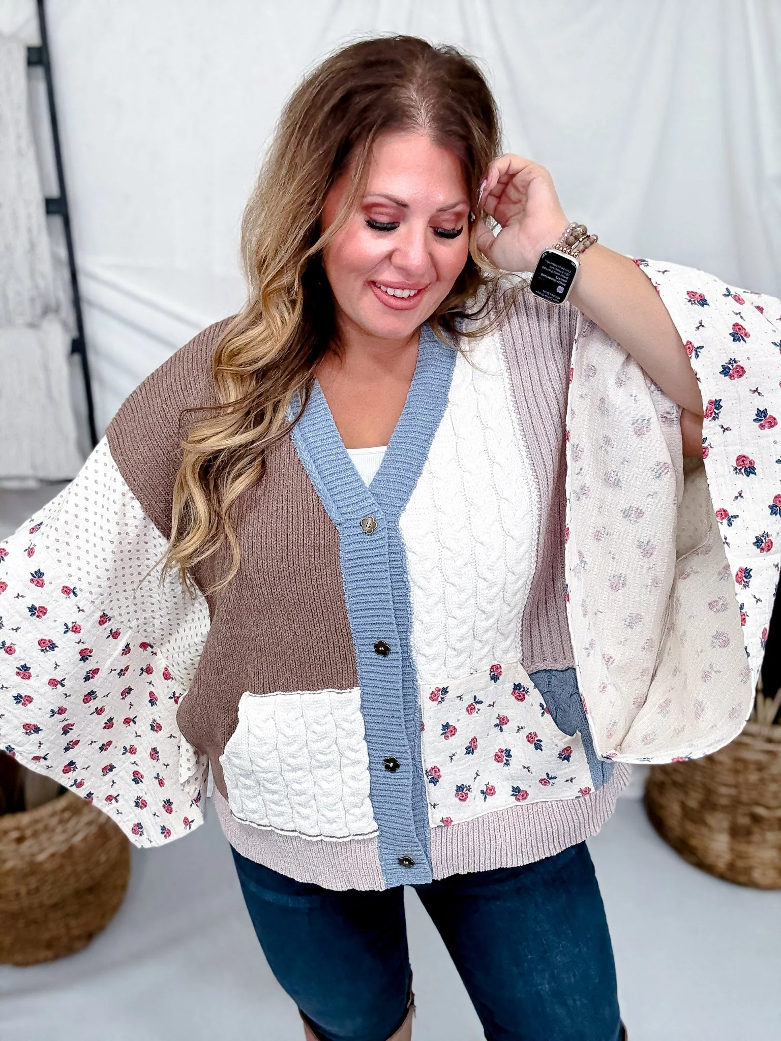 Tapered Wide Short Sleeve Button Down Cardigan FINAL SALE - Image 7