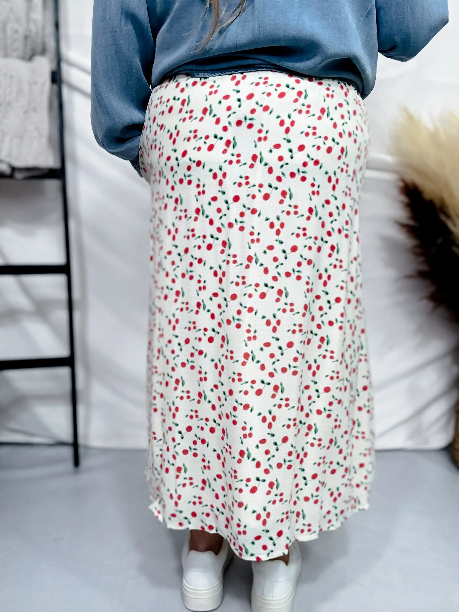 Textured Cherry Pie Midi Skirt FINAL SALE - Image 5