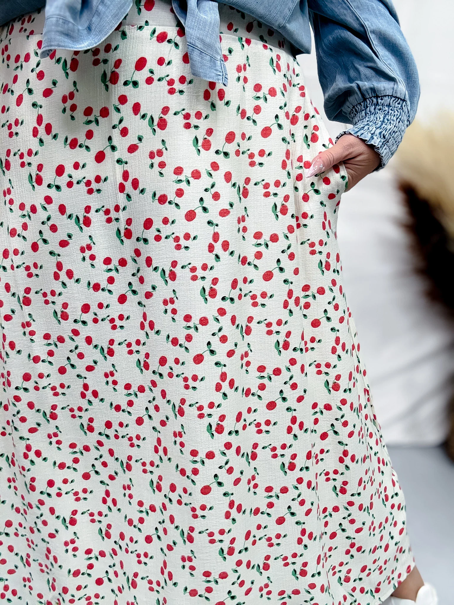 Textured Cherry Pie Midi Skirt FINAL SALE - Image 7
