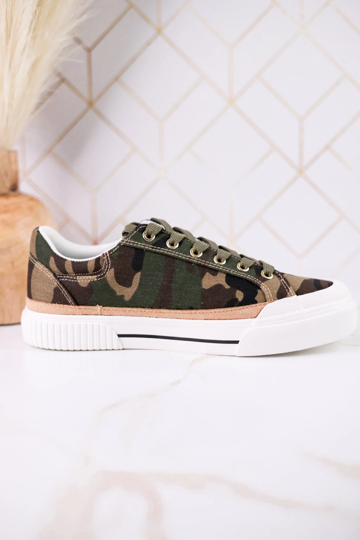 "That's Her" Camo Print Sneakers With Green & Red Laces FINAL SALE - Image 6