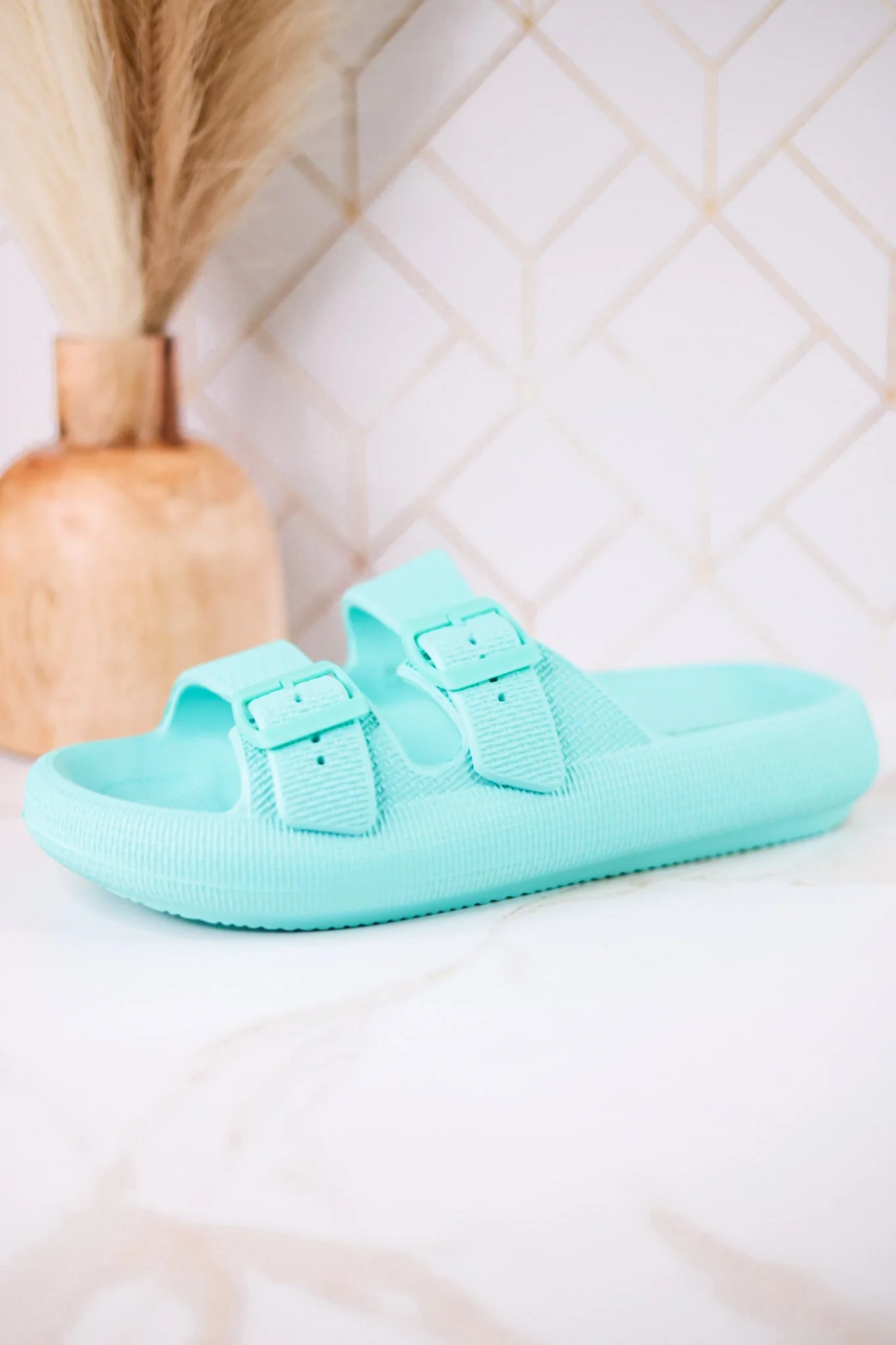 Turquoise Waterproof Cushioned Slides FINAL SALE - Image 4