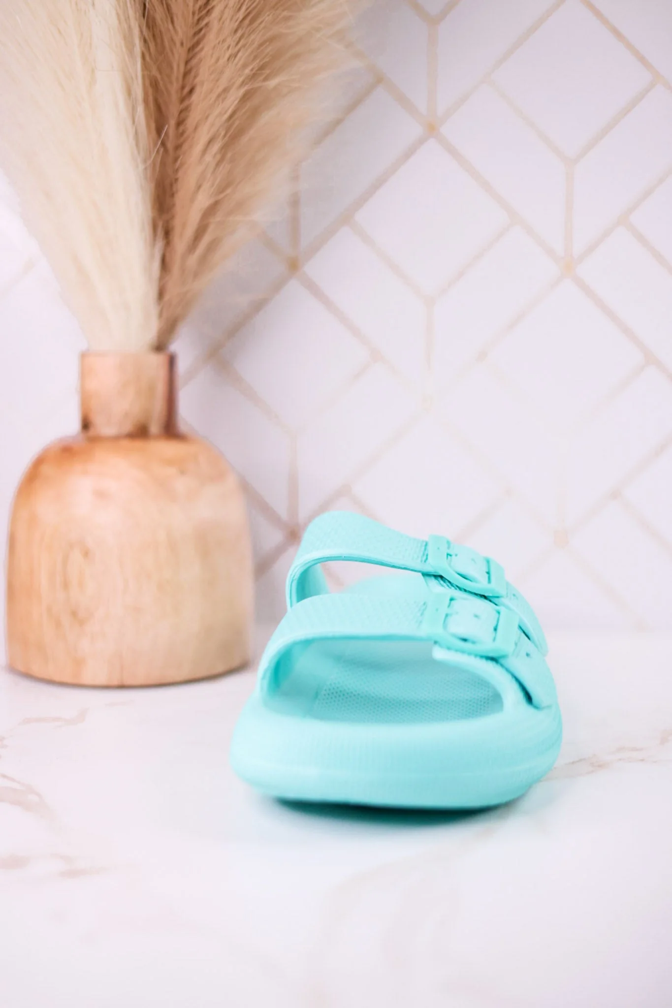 Turquoise Waterproof Cushioned Slides FINAL SALE - Image 5