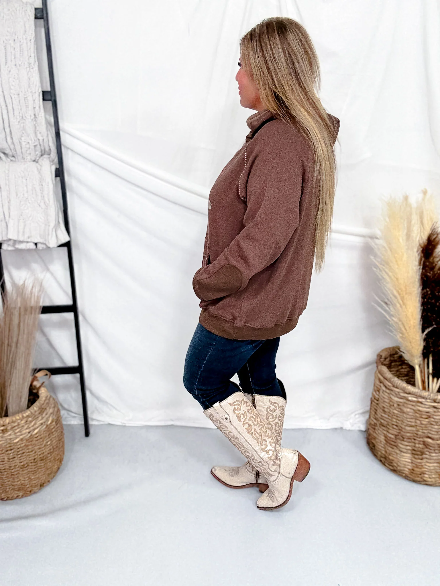 Western Bullrider Hoodie In Chocolate Brown FINAL SALE - Image 4