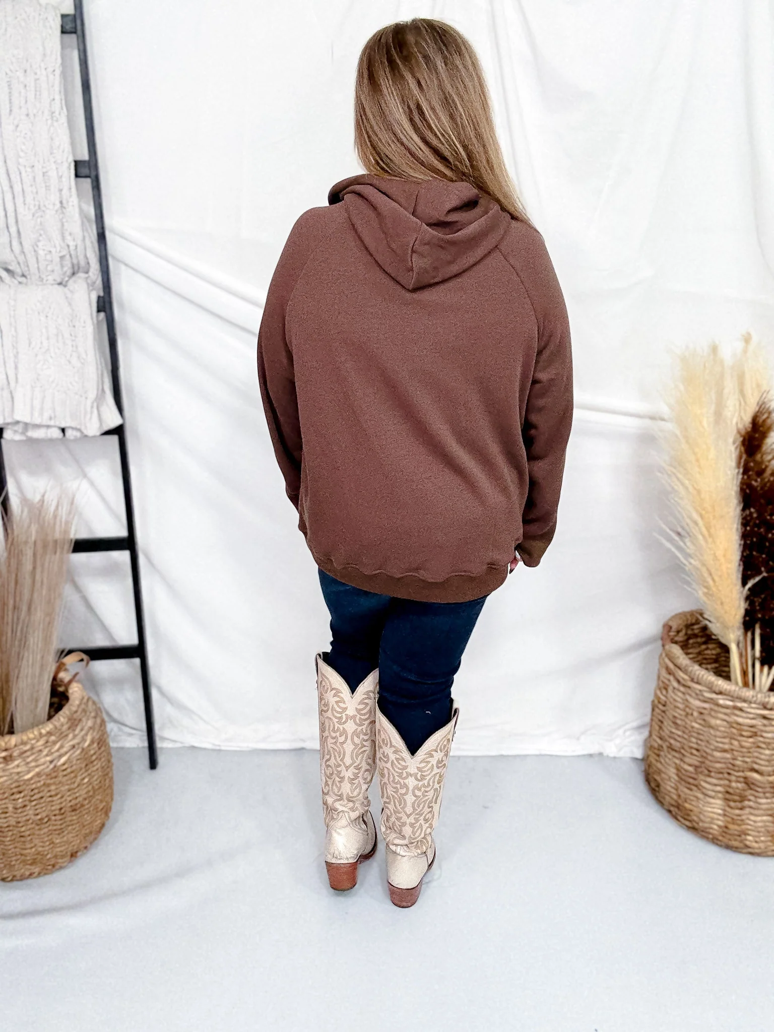 Western Bullrider Hoodie In Chocolate Brown FINAL SALE - Image 5