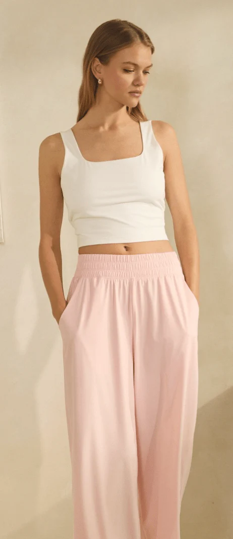 White Square Neck Tank Top With Asymmetrical Back - Image 8