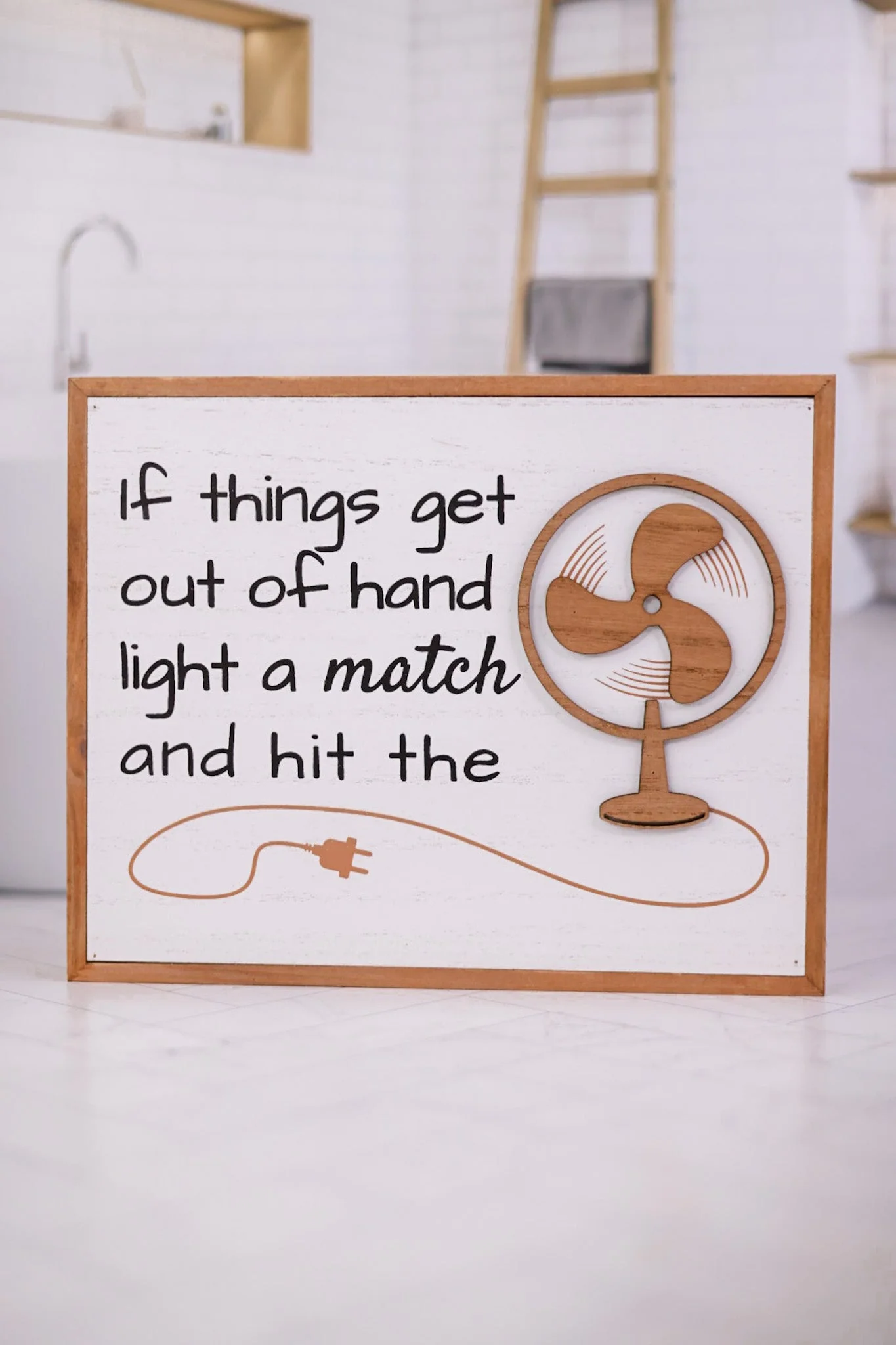 Wood Framed Bathroom Box Sign (3 Styles) - Image 3