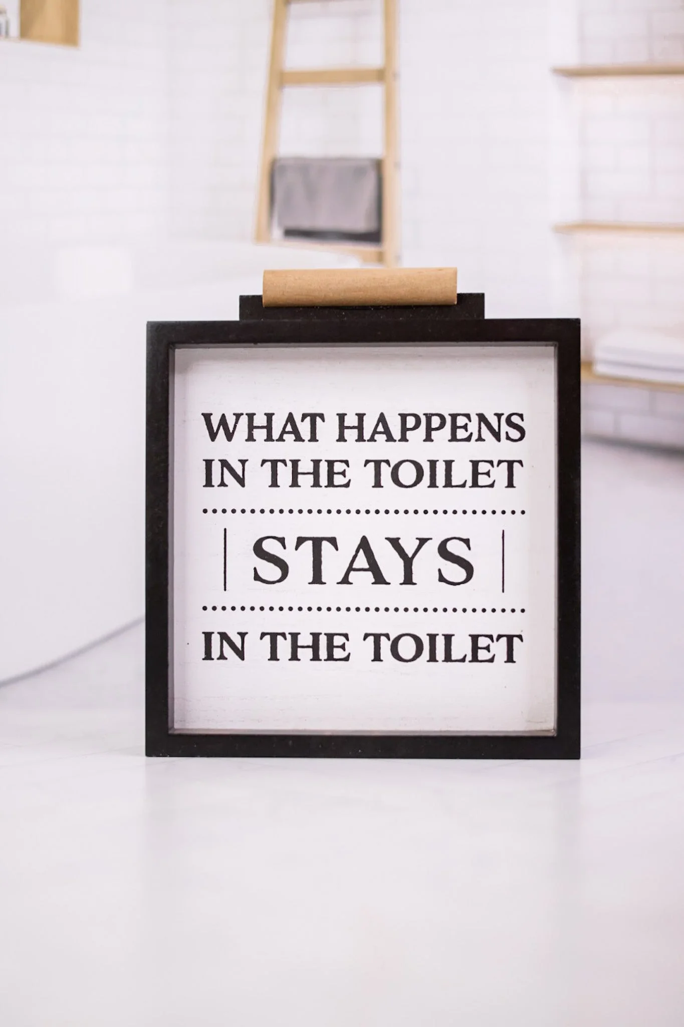 Wood Framed Bathroom Box Sign (3 Styles) - Image 4
