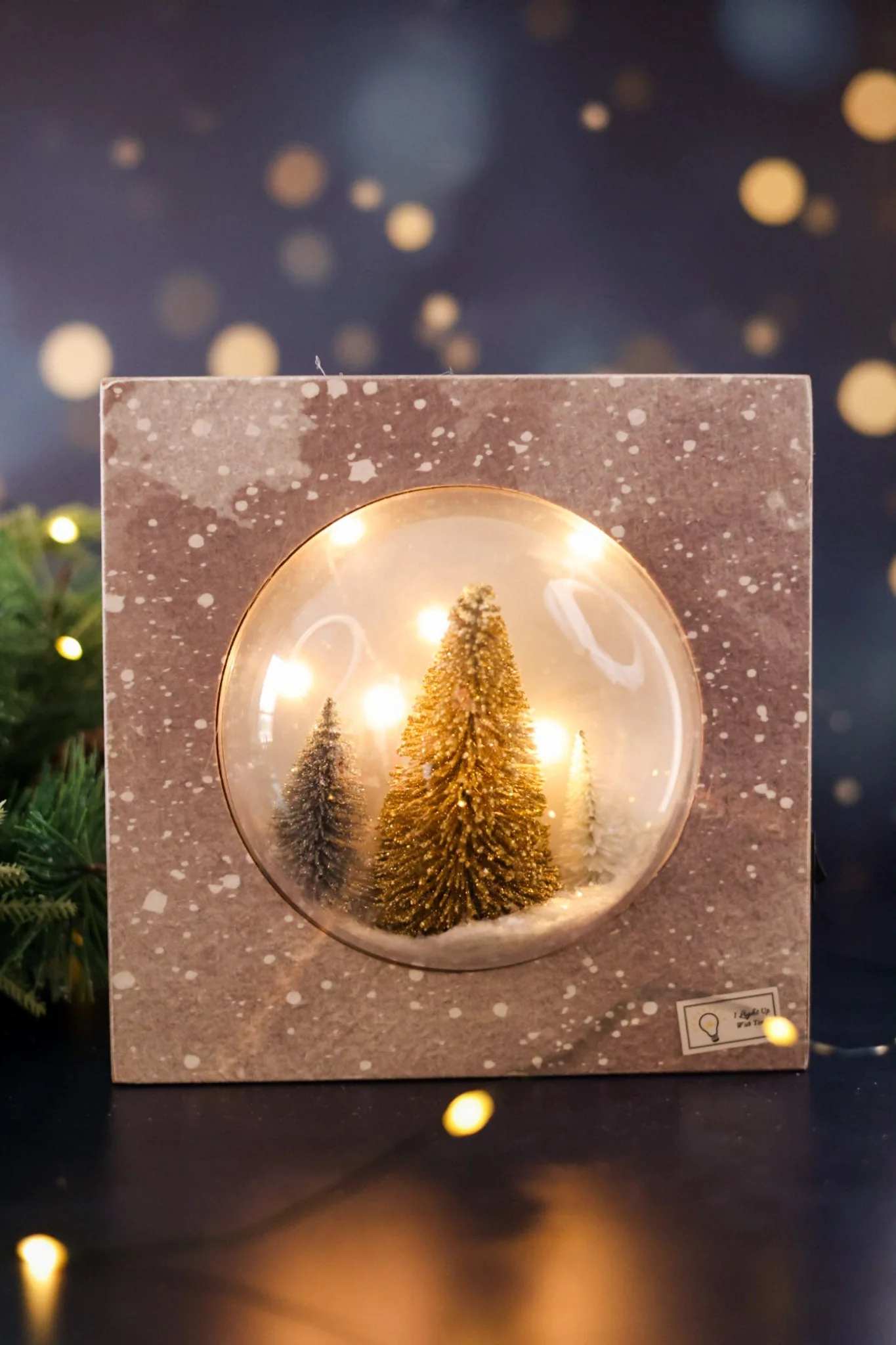 Wooden Tabletop Bottle Brush Christmas Tree Decorations (2 Colors) FINAL SALE - Image 4